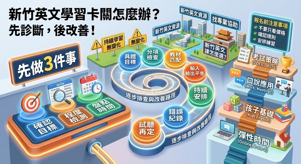 新竹英文學習卡關怎麼辦?先找出問題,再選對改善方式
